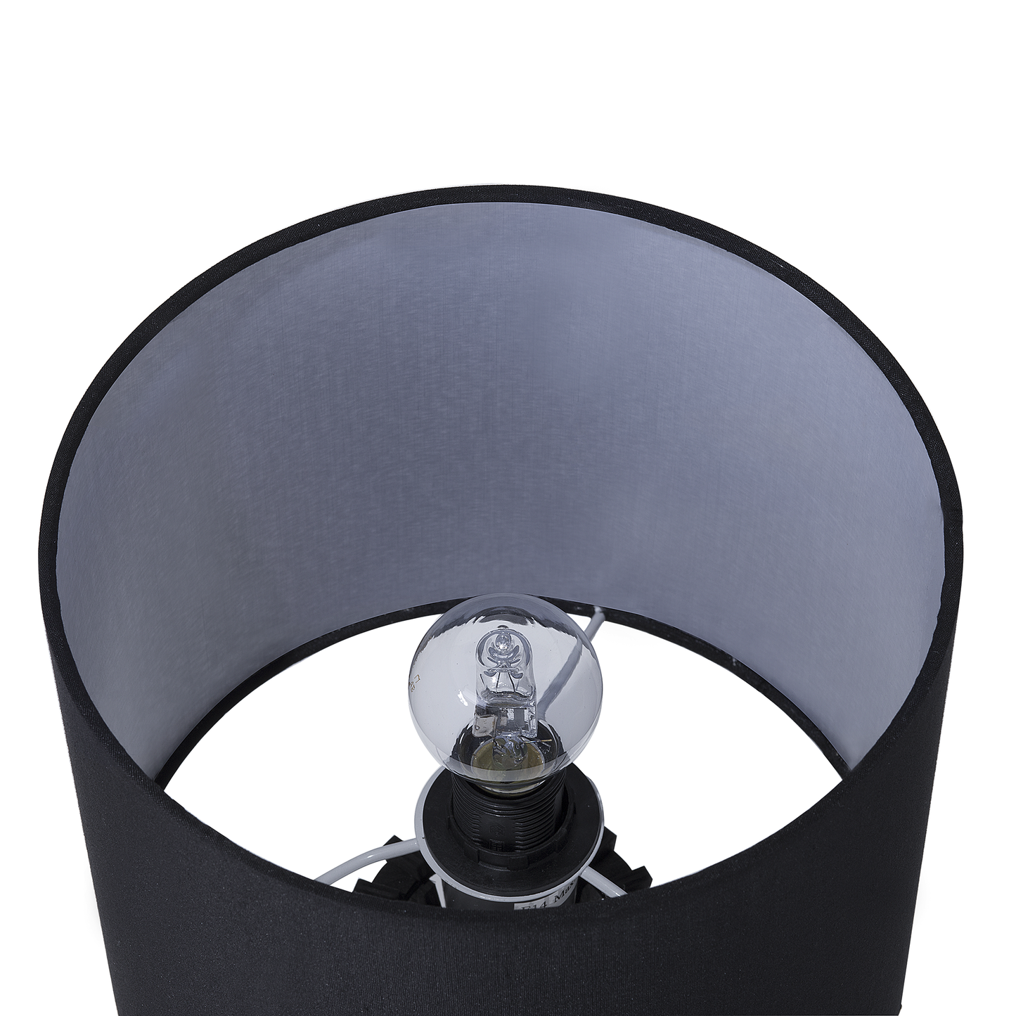 Black Wood Table Lamp With Fabric Shade Contemporary