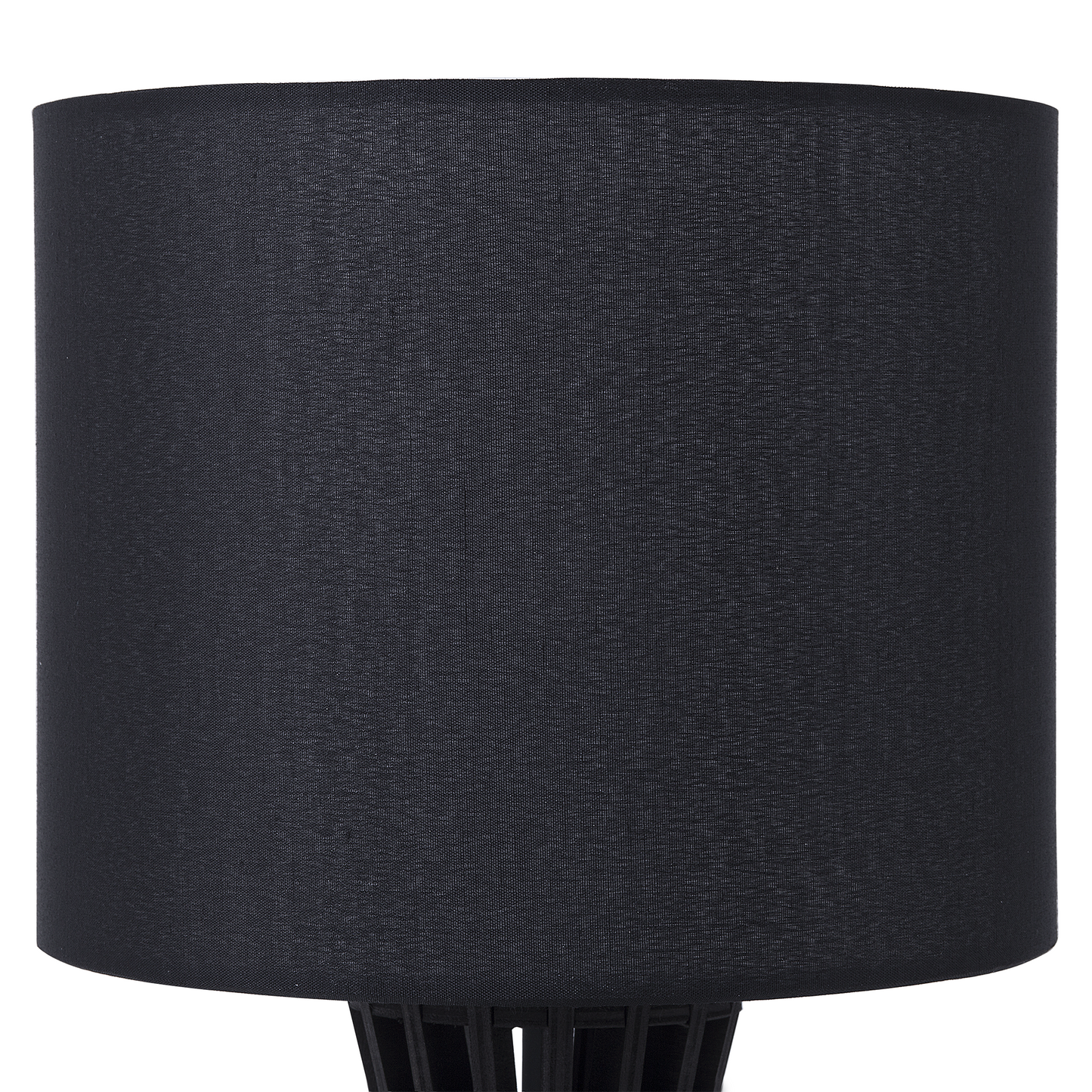 Black Wood Table Lamp With Fabric Shade Contemporary