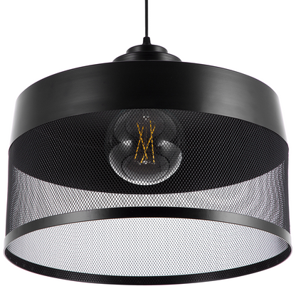 Pendant Lamp Black Metal Mesh Vintage Ceiling Light