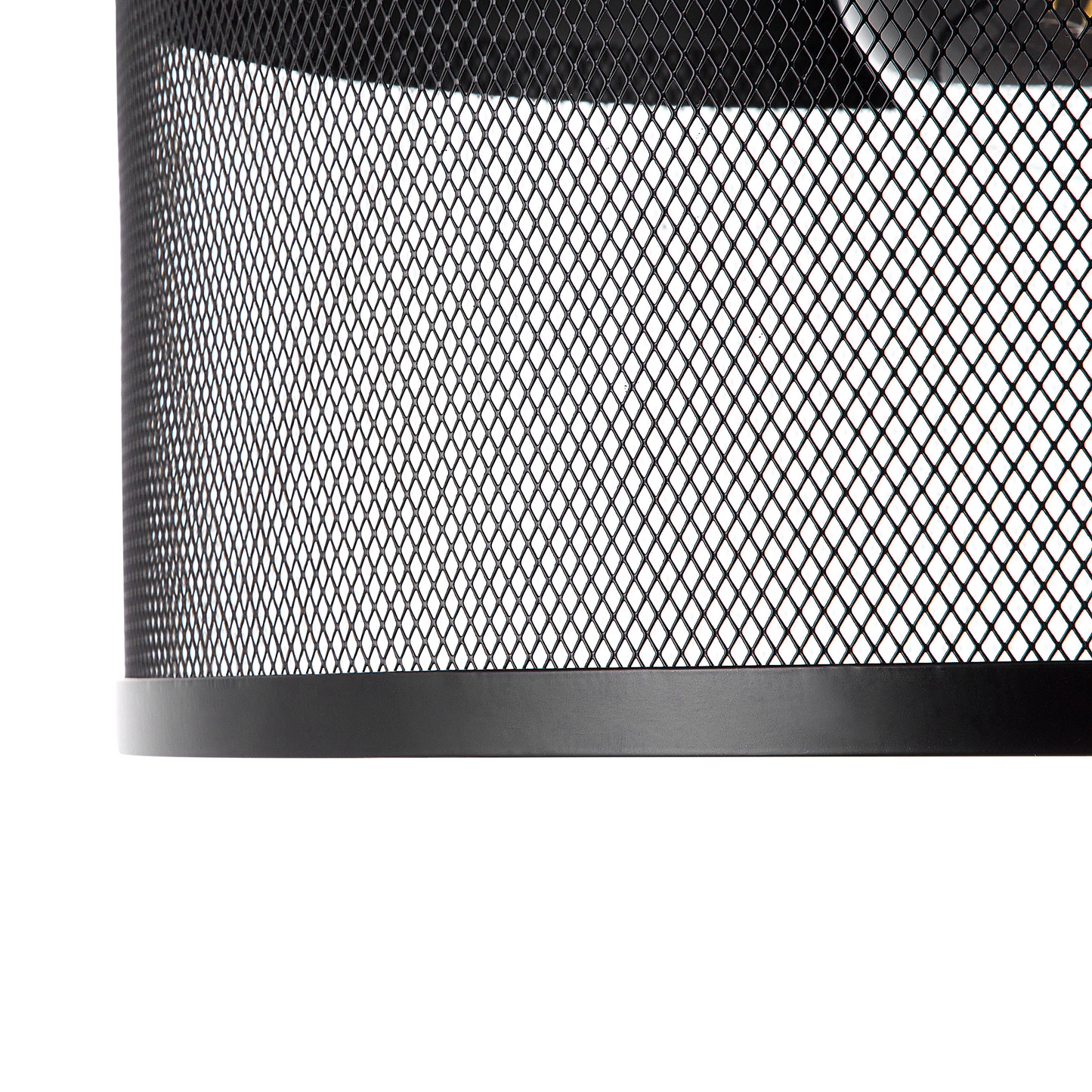 Pendant Lamp Black Metal Mesh Vintage Ceiling Light