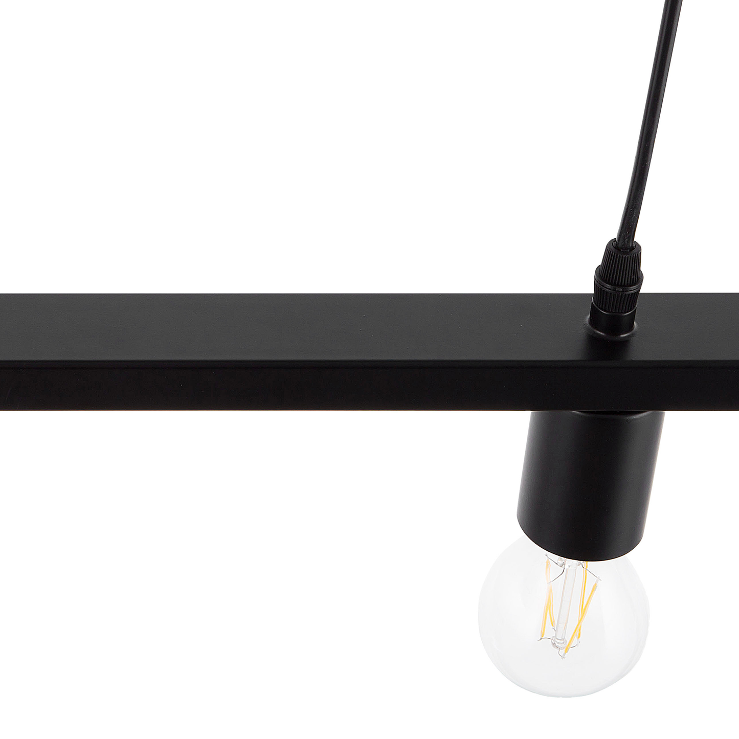 Industrial 5 Light Black Rectangular Pendant Lamp