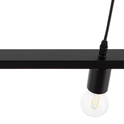 Industrial 5 Light Black Rectangular Pendant Lamp