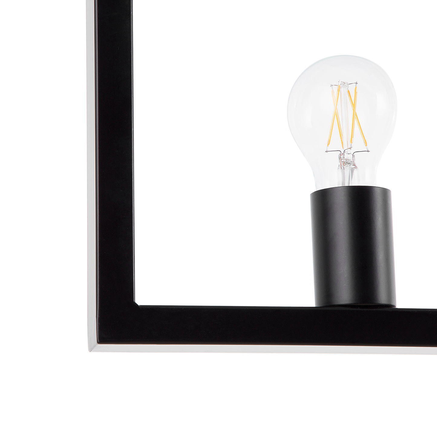 Industrial 5 Light Black Rectangular Pendant Lamp