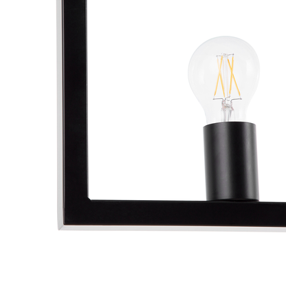 Industrial 5 Light Black Rectangular Pendant Lamp