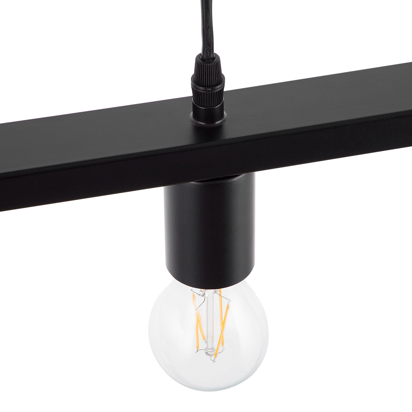 Industrial 5 Light Black Rectangular Pendant Lamp