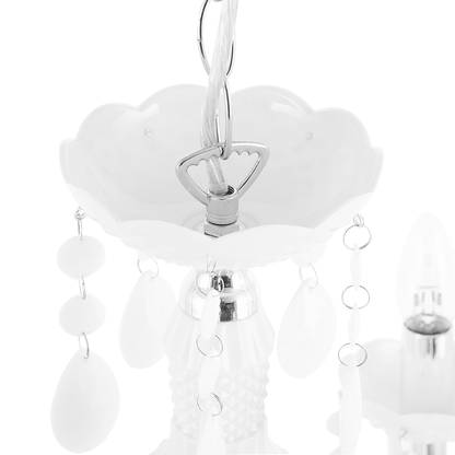 Crystal Chandelier 6 Light White Bulbs For Living Room
