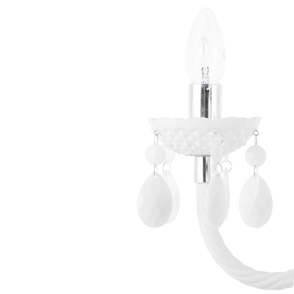 Crystal Chandelier 6 Light White Bulbs For Living Room