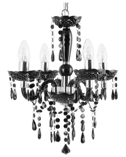 Black Crystal Chandelier 4 Light Glam