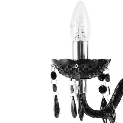 Black Crystal Chandelier 4 Light Glam