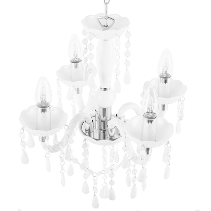 Chandelier White Crystals 4 Light
