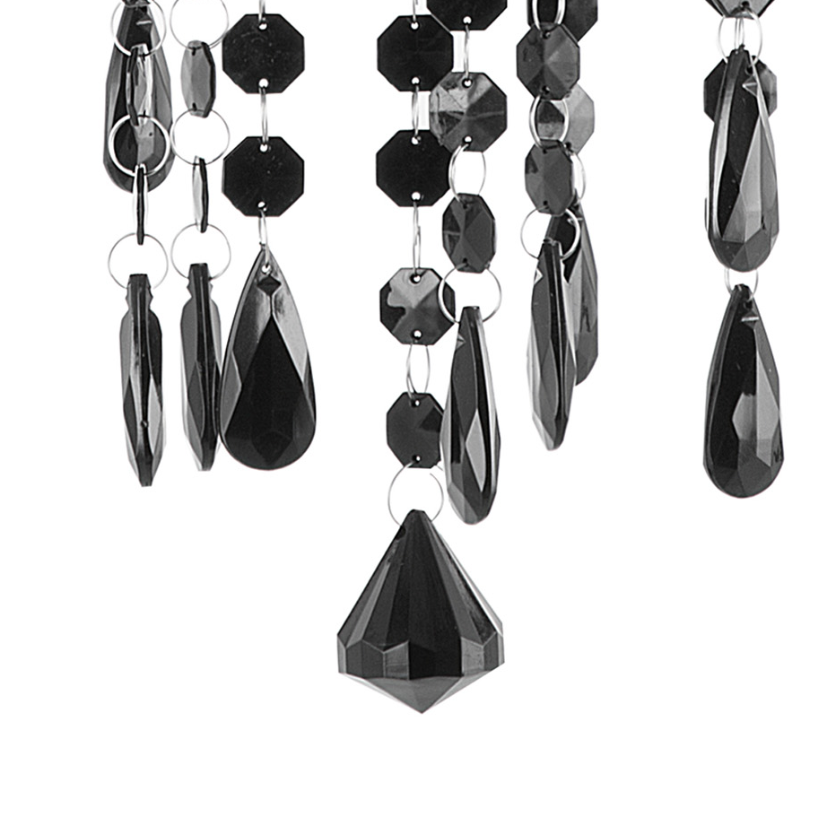 Black Crystal Chandelier 4 Light Glam