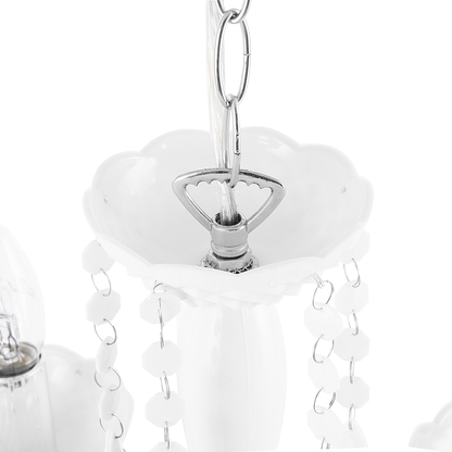 Chandelier White Crystals 4 Light