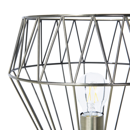 Floor Lamp 160cm Brass Metal Diamond Geometric Cage Shade Industrial Lighting Elegance