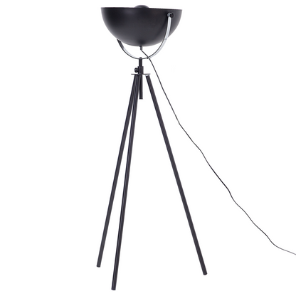 Floor Lamp Black and Gold 170cm Tripod Base with Adjustable Open Shade Industrial