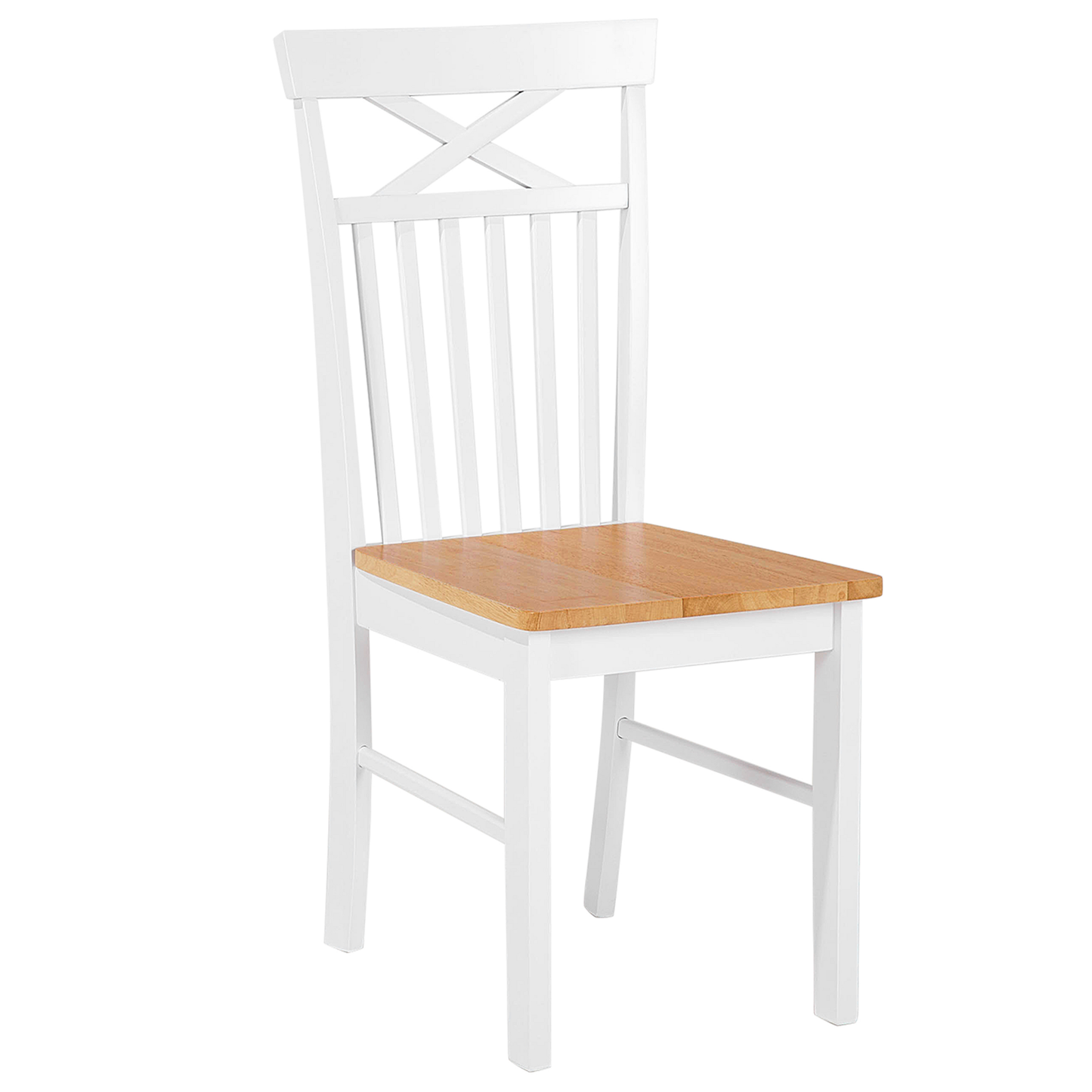 Home Set Of 2 White Wood Dining Chairs With Light Wood Accents