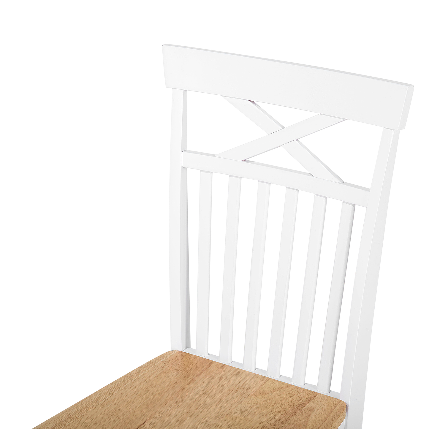 Home Set Of 2 White Wood Dining Chairs With Light Wood Accents