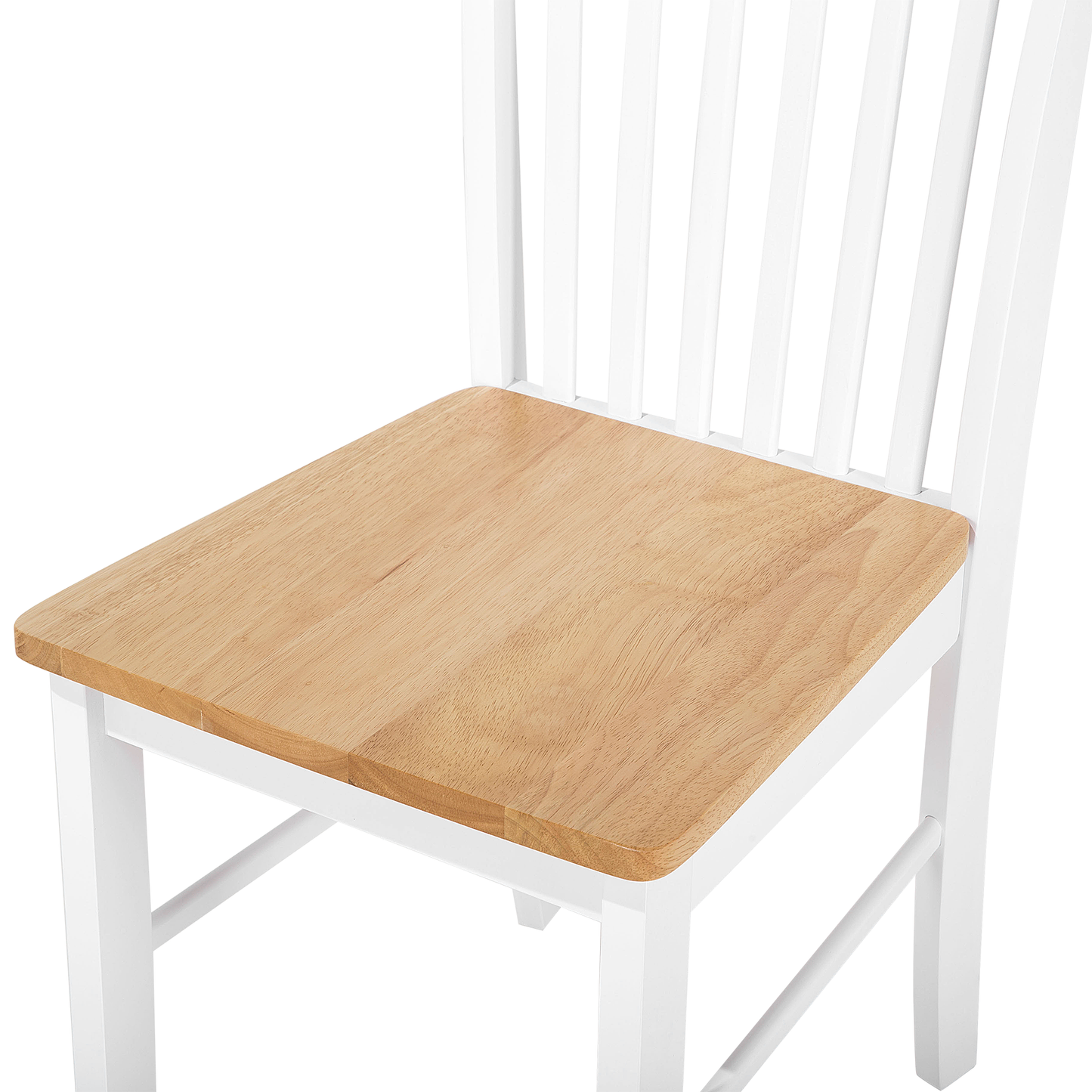 Home Set Of 2 White Wood Dining Chairs With Light Wood Accents