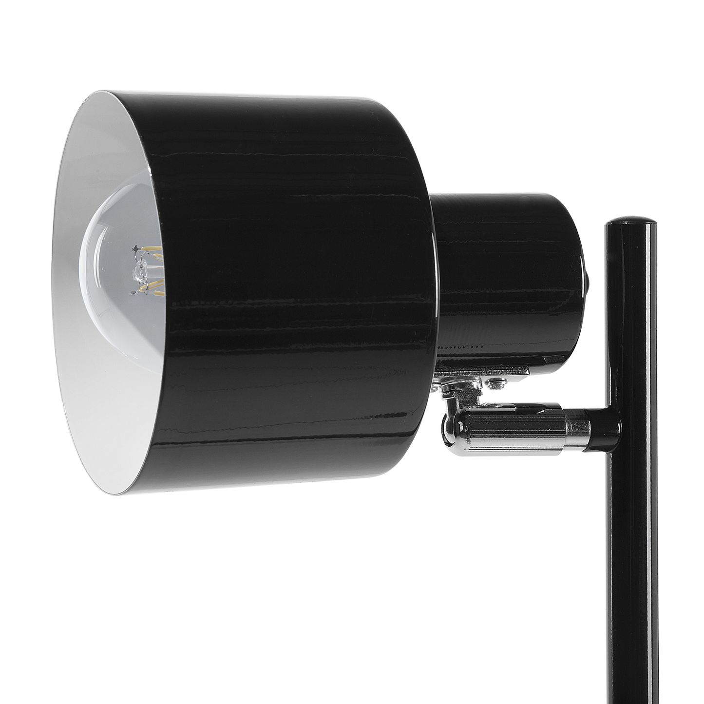 Floor Lamp Black Metal With 149cm Concrete Base And Adjustable Shade Industrial Design