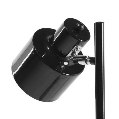 Floor Lamp Black Metal With 149cm Concrete Base And Adjustable Shade Industrial Design