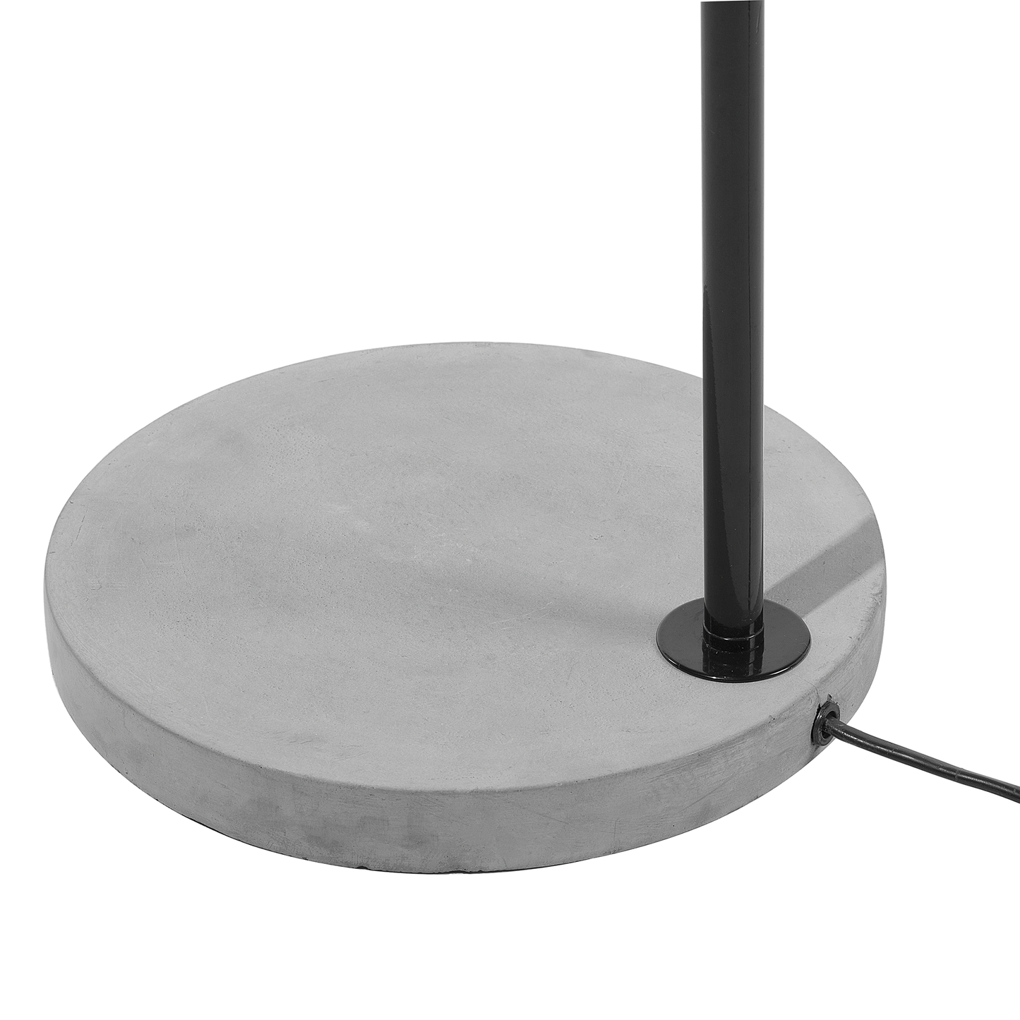 Floor Lamp Black Metal With 149cm Concrete Base And Adjustable Shade Industrial Design