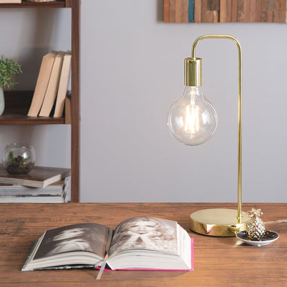 Gold Industrial Table Lamp No Shade