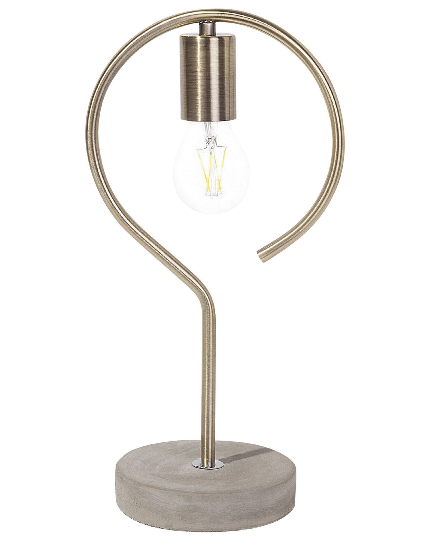 Brass Table Lamp With Concrete Base Industrial