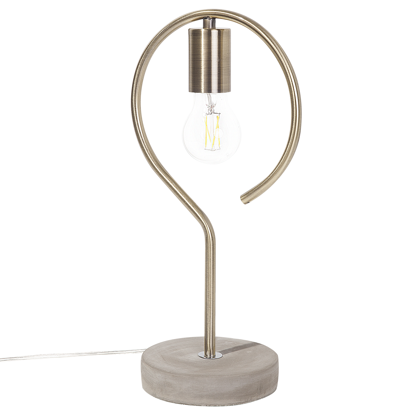 Brass Table Lamp With Concrete Base Industrial