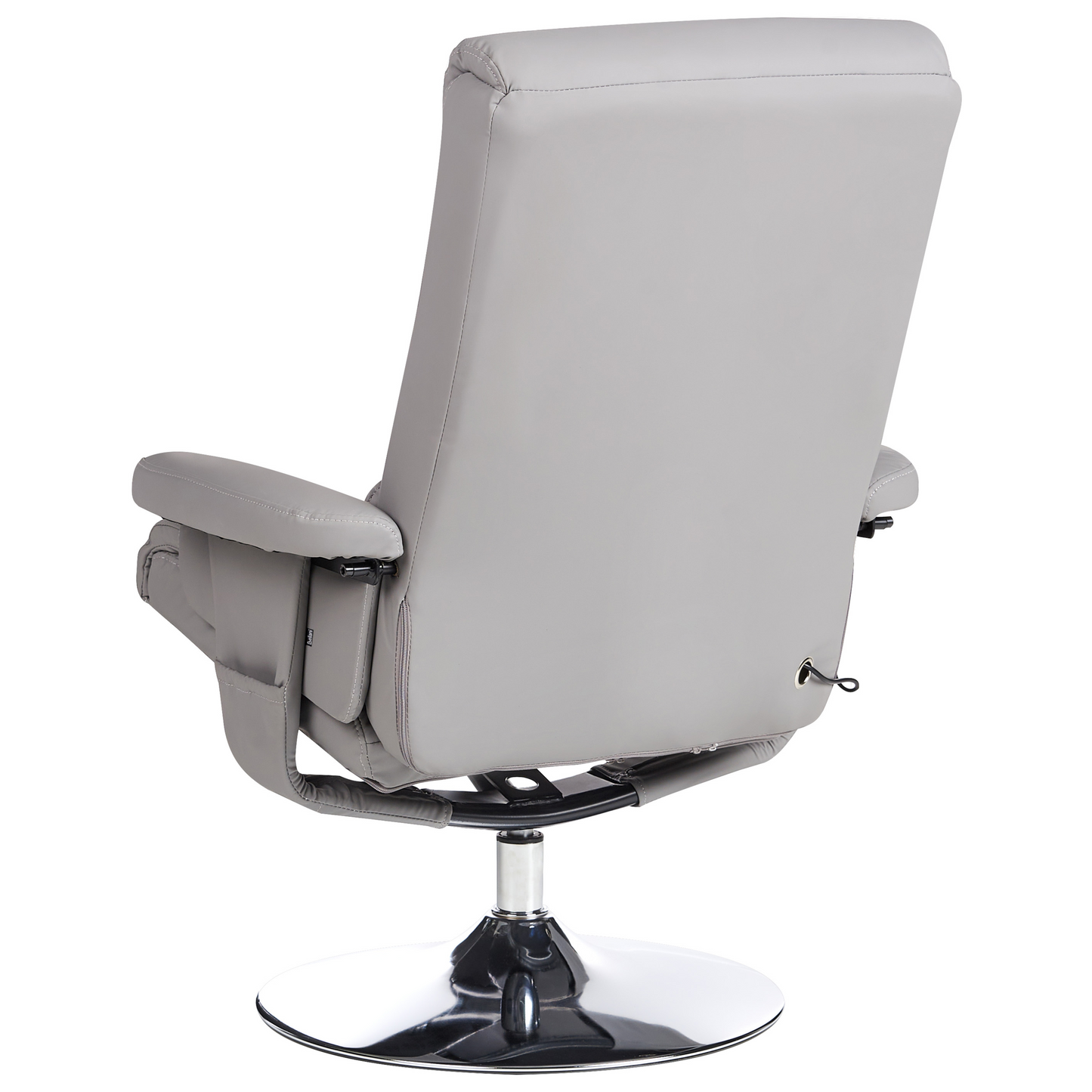 Recliner Armchair Grey Footstool Faux Leather Heated Massage