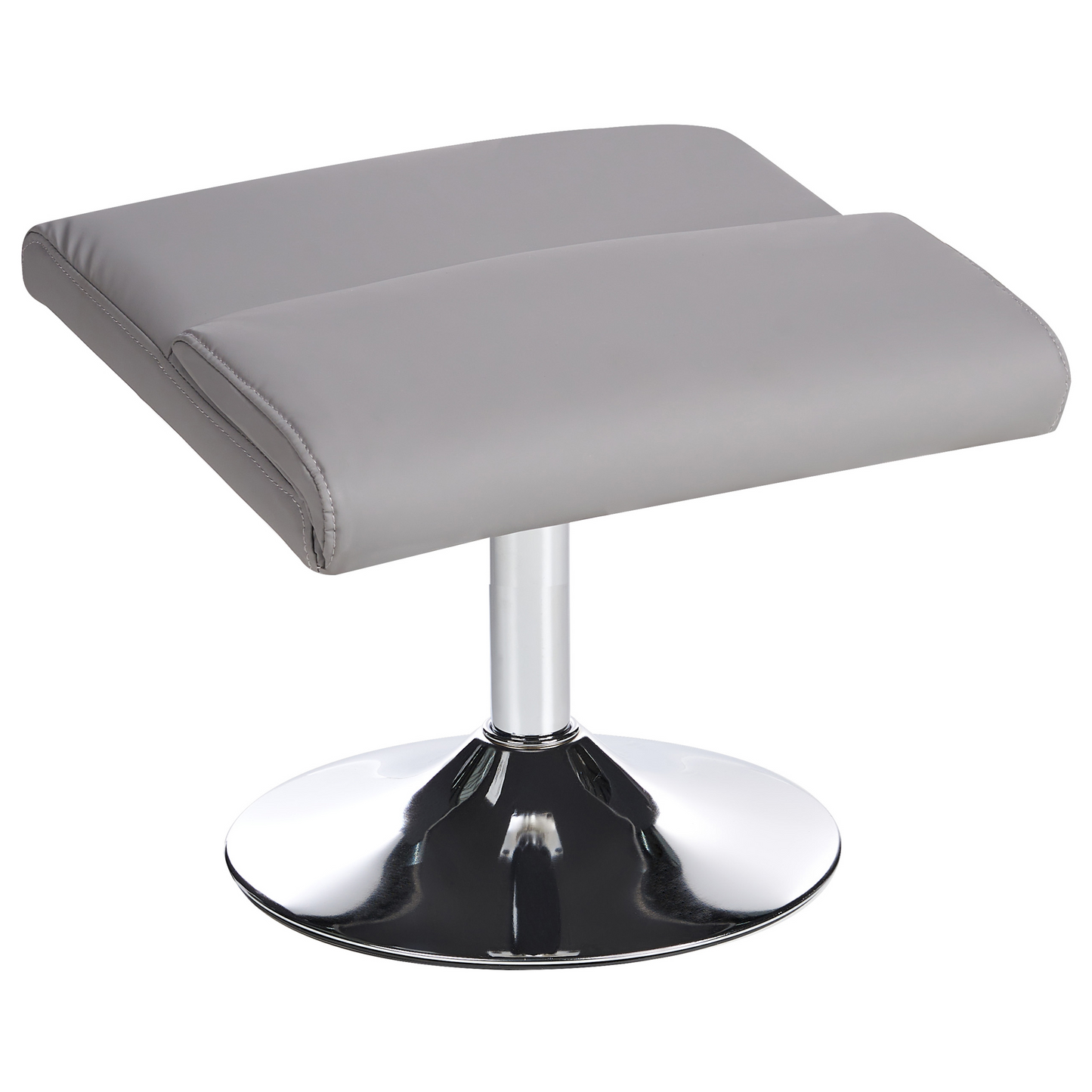 Recliner Armchair Grey Footstool Faux Leather Heated Massage