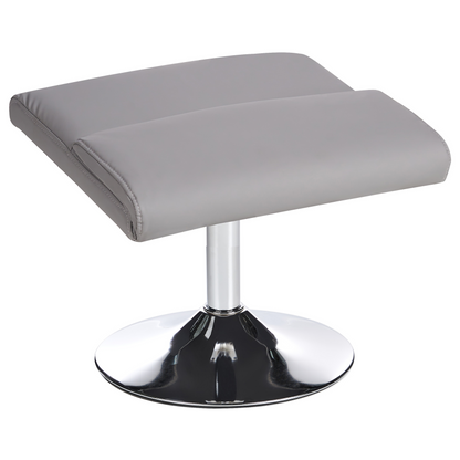 Recliner Armchair Grey Footstool Faux Leather Heated Massage