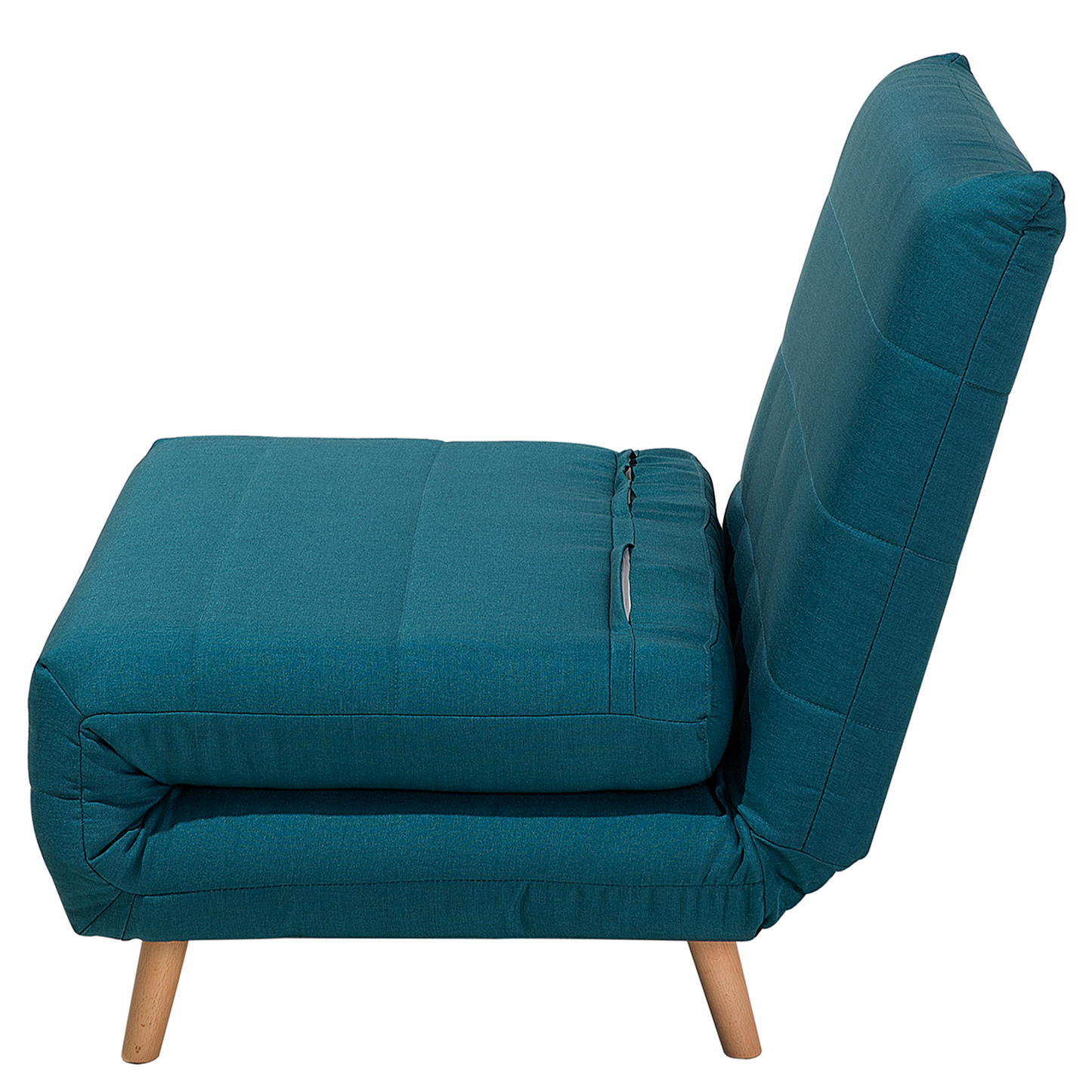 Small Sofa Bed Blue Fabric 1 Seater Fold Out Sleeper