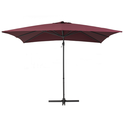 Garden Sun Parasol Burgundy Canopy Black Steel Cantilever 235cm Crank