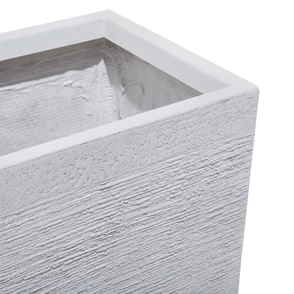 White Fibre Clay Rectangular Planter 50 x 23 x 24 Indoor Outdoor
