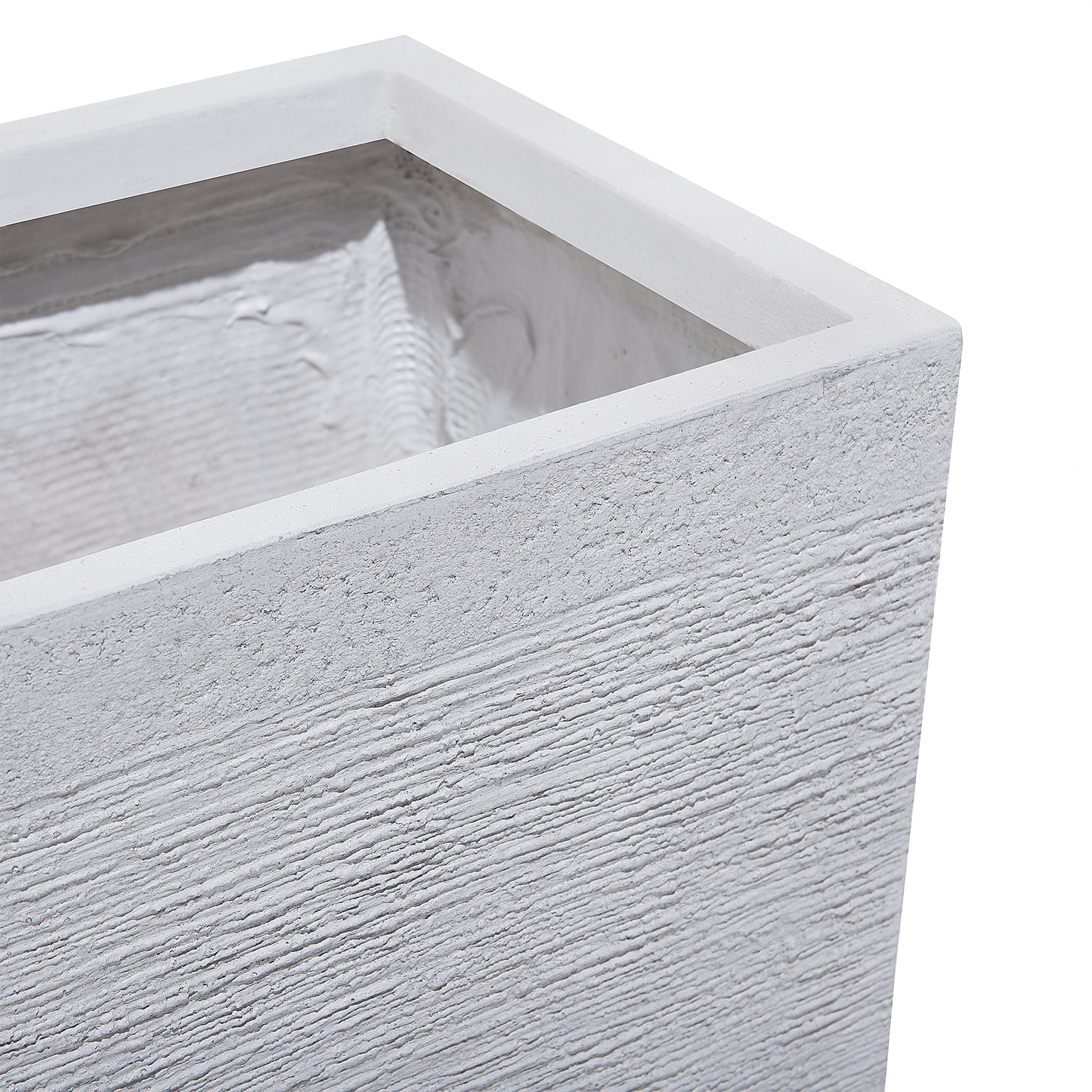Verdant Living White Fibre Clay Rectangular Plant Pot 60 x 29 x 30cm