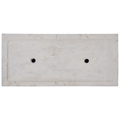 White Fibre Clay Rectangular Planter Indoor Outdoor 80 X 37 X 38cm With Drainage Holes
