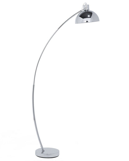 Silver Floor Lamp 155cm Adjustable Dome Shade Industrial