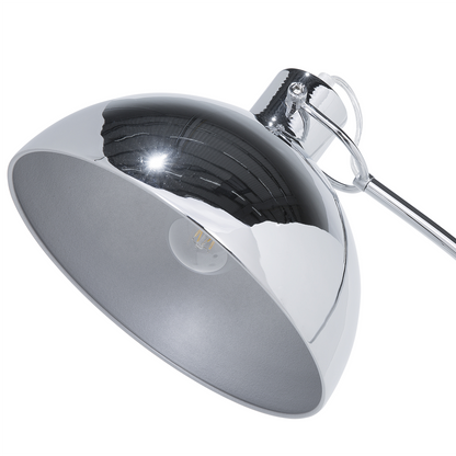 Silver Floor Lamp 155cm Adjustable Dome Shade Industrial
