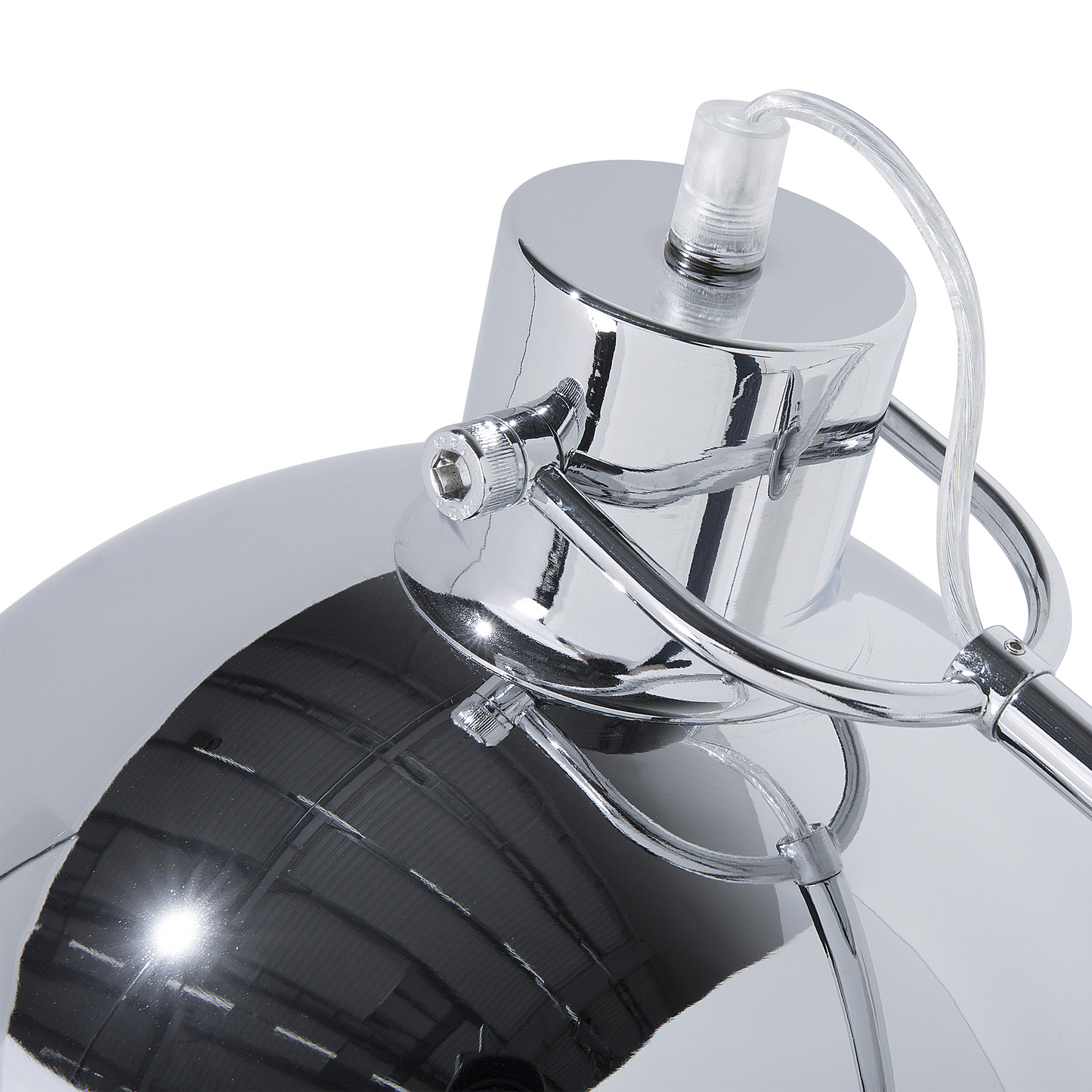 Silver Floor Lamp 155cm Adjustable Dome Shade Industrial