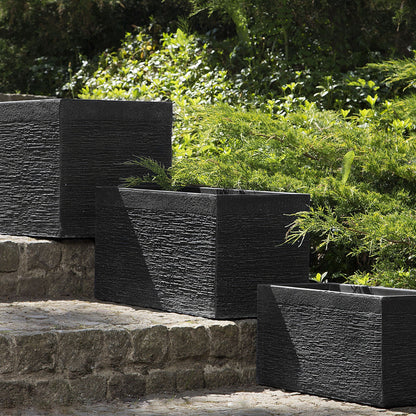 Verdant Black Fibre Clay Planter 60 x 29 x 30cm Rectangular