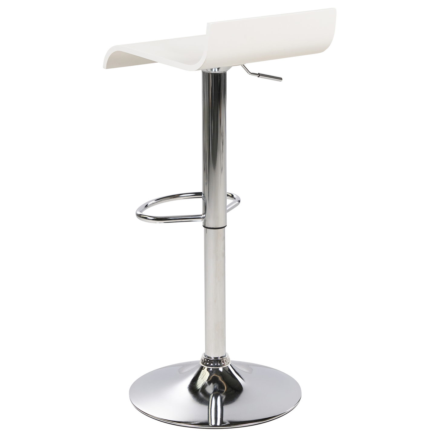 Set Of 2 White Bar Stools With Footrest Swivel Gas Lift