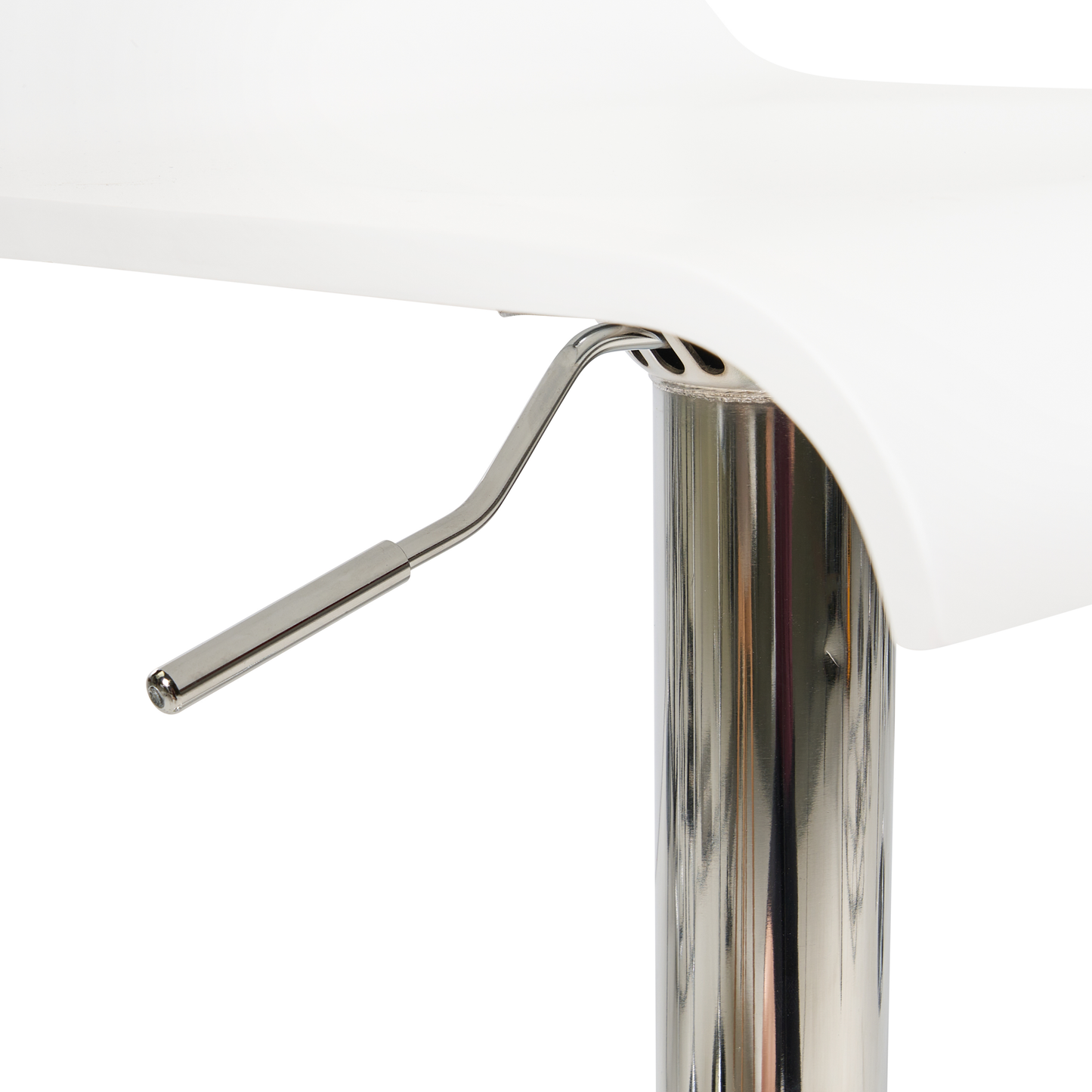 Set Of 2 White Bar Stools With Footrest Swivel Gas Lift