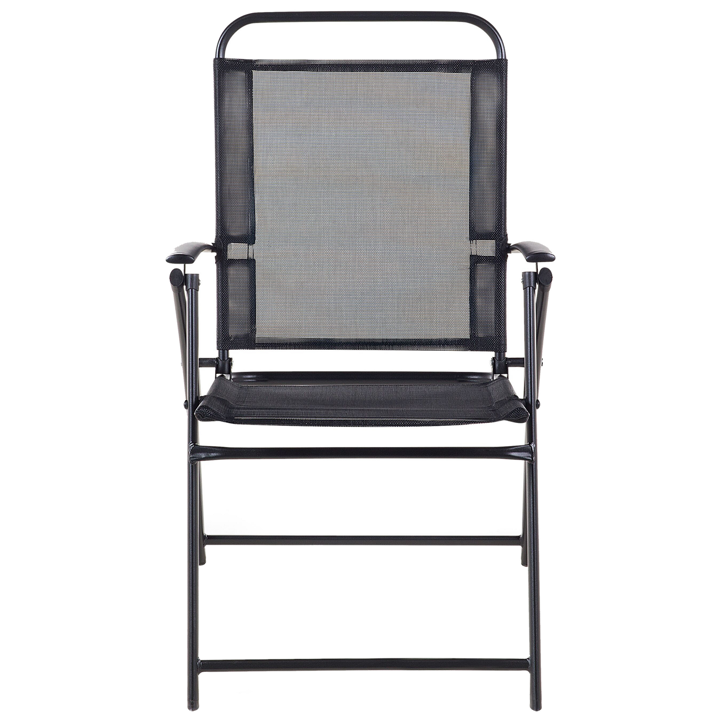 Black Foldable Garden Chairs Set Of 4 Weather Resistant