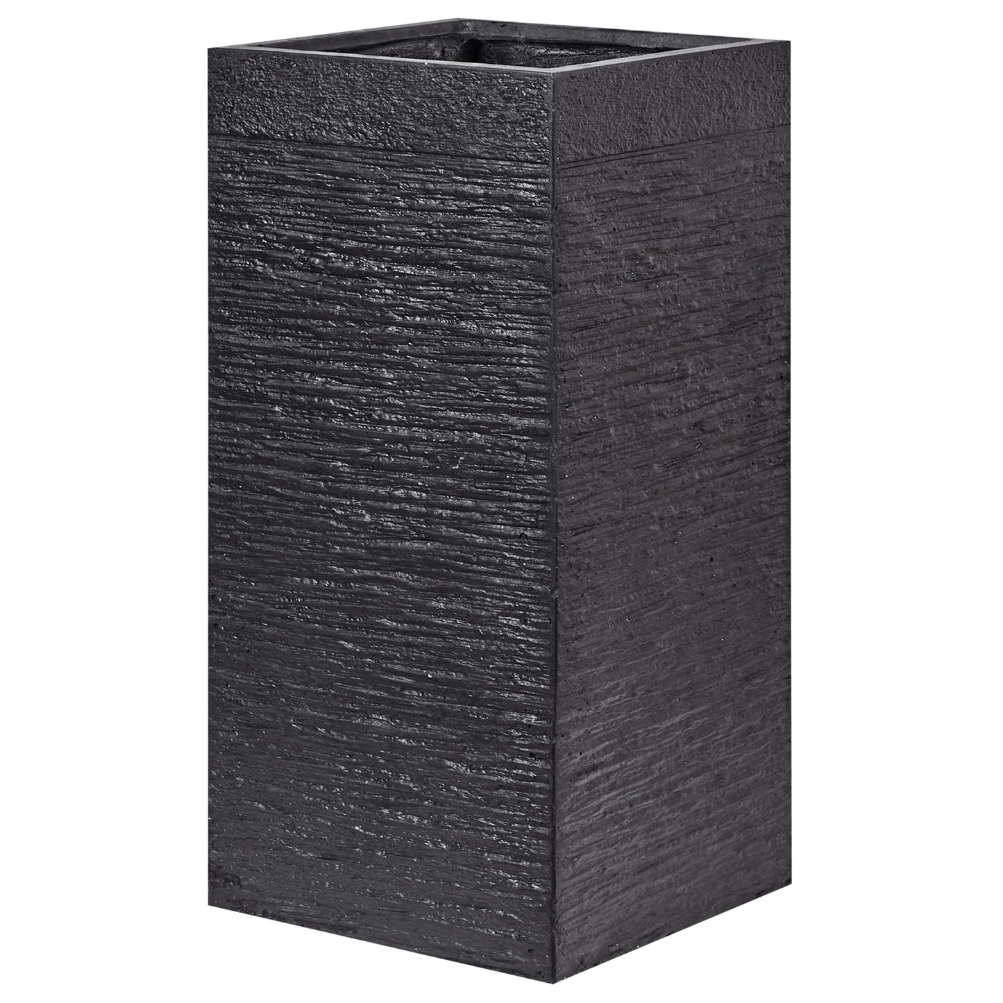 Black Fibre Clay Tall Square Plant Pot 33 x 33 x 70cm
