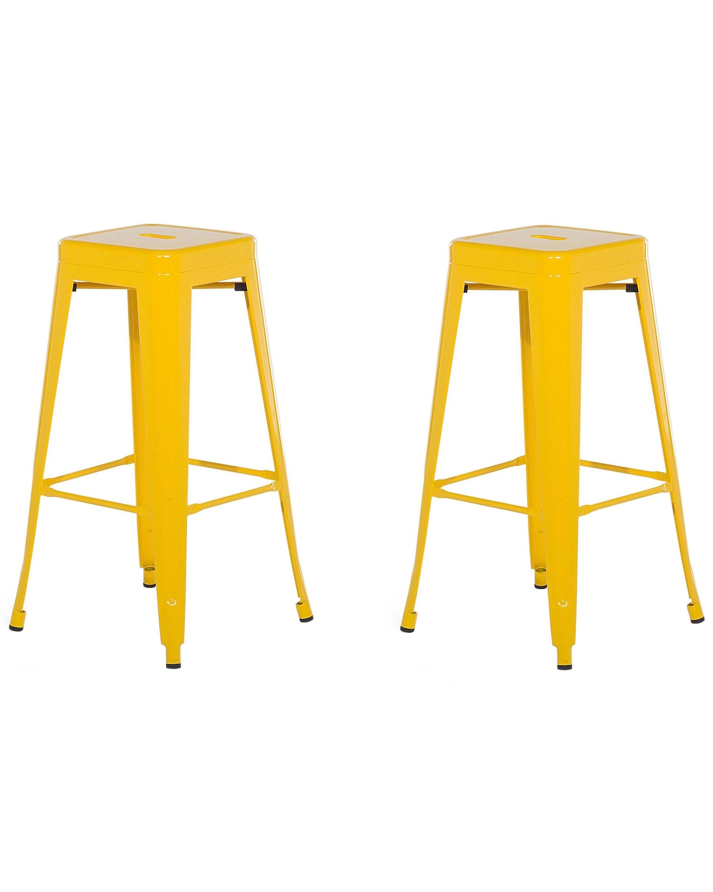 White 76cm Stackable Bar Stools Set Of 2 Industrial