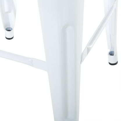 White Stackable Bar Stool Set Of 2 76cm Counter Height Industrial Modern