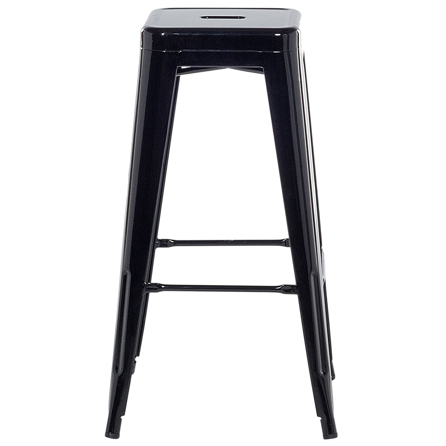 Set Of 2 Black Steel Bar Stools 76cm Stackable