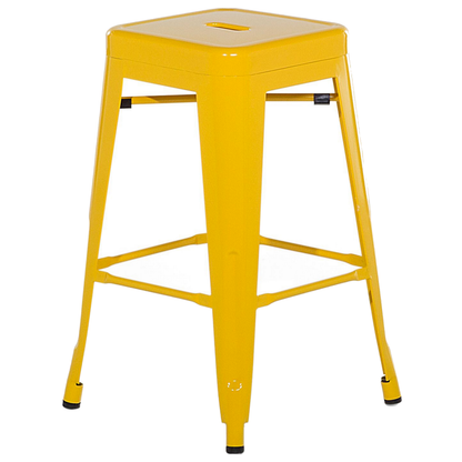 White 76cm Stackable Bar Stools Set Of 2 Industrial