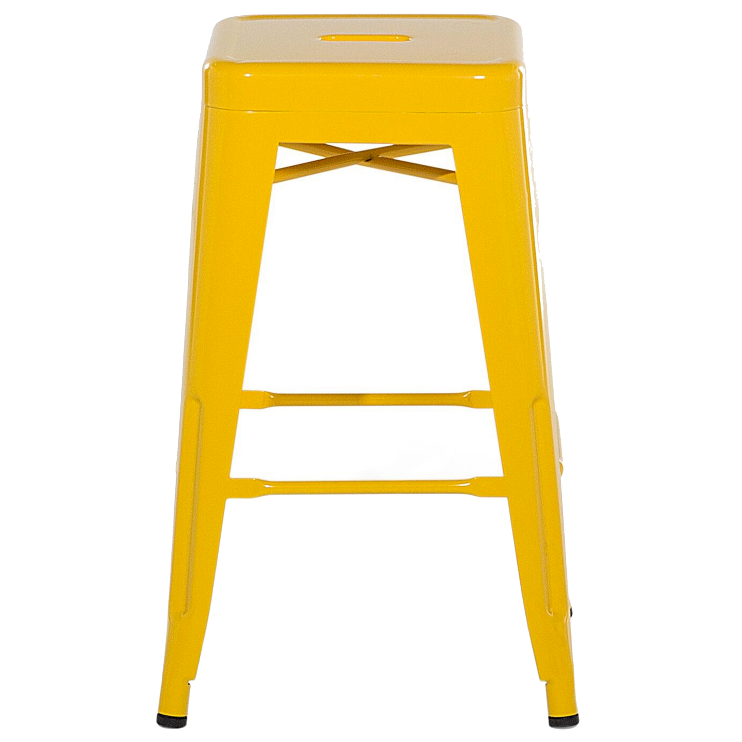 White 76cm Stackable Bar Stools Set Of 2 Industrial