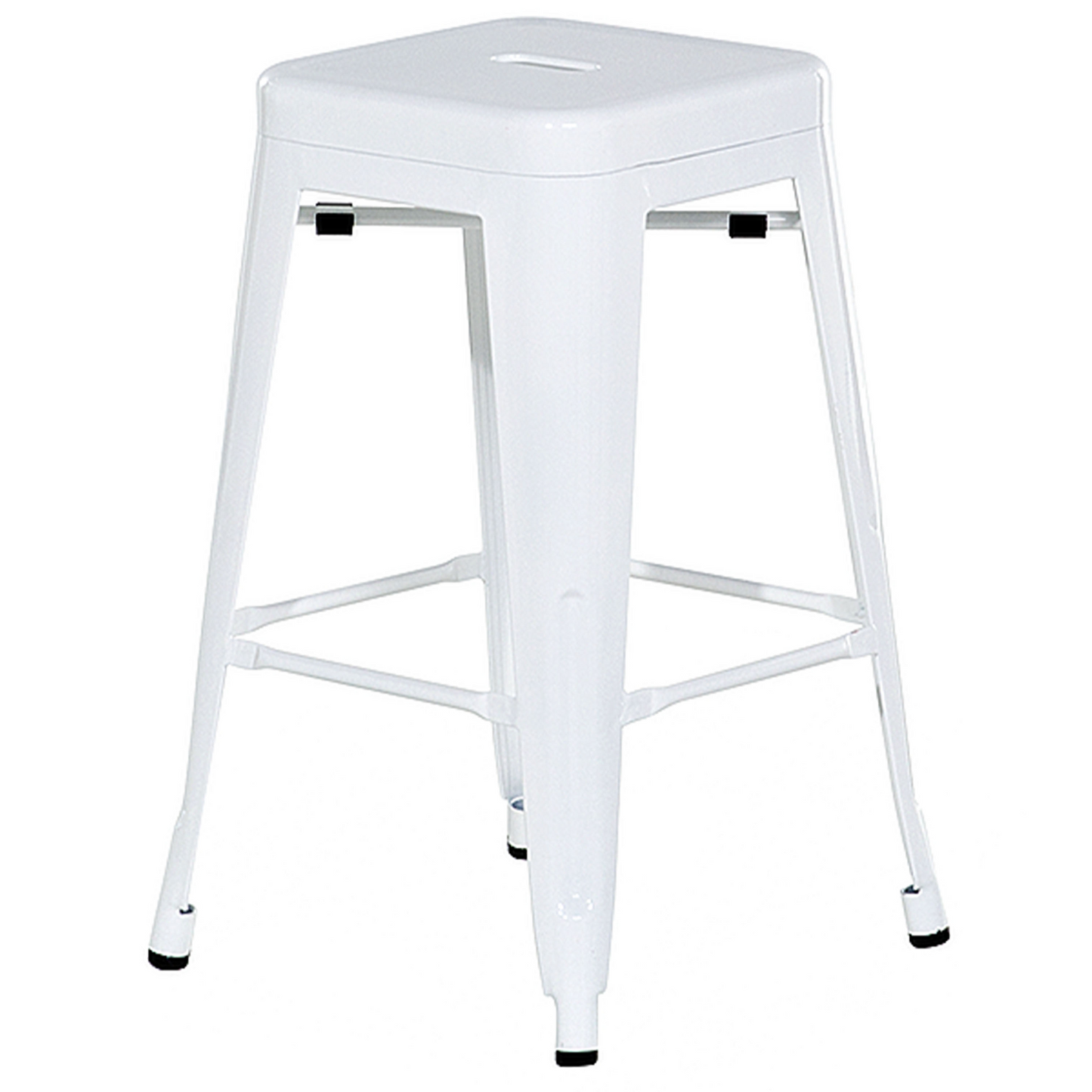 White 60cm Stackable Bar Stools Set Of 2 Industrial