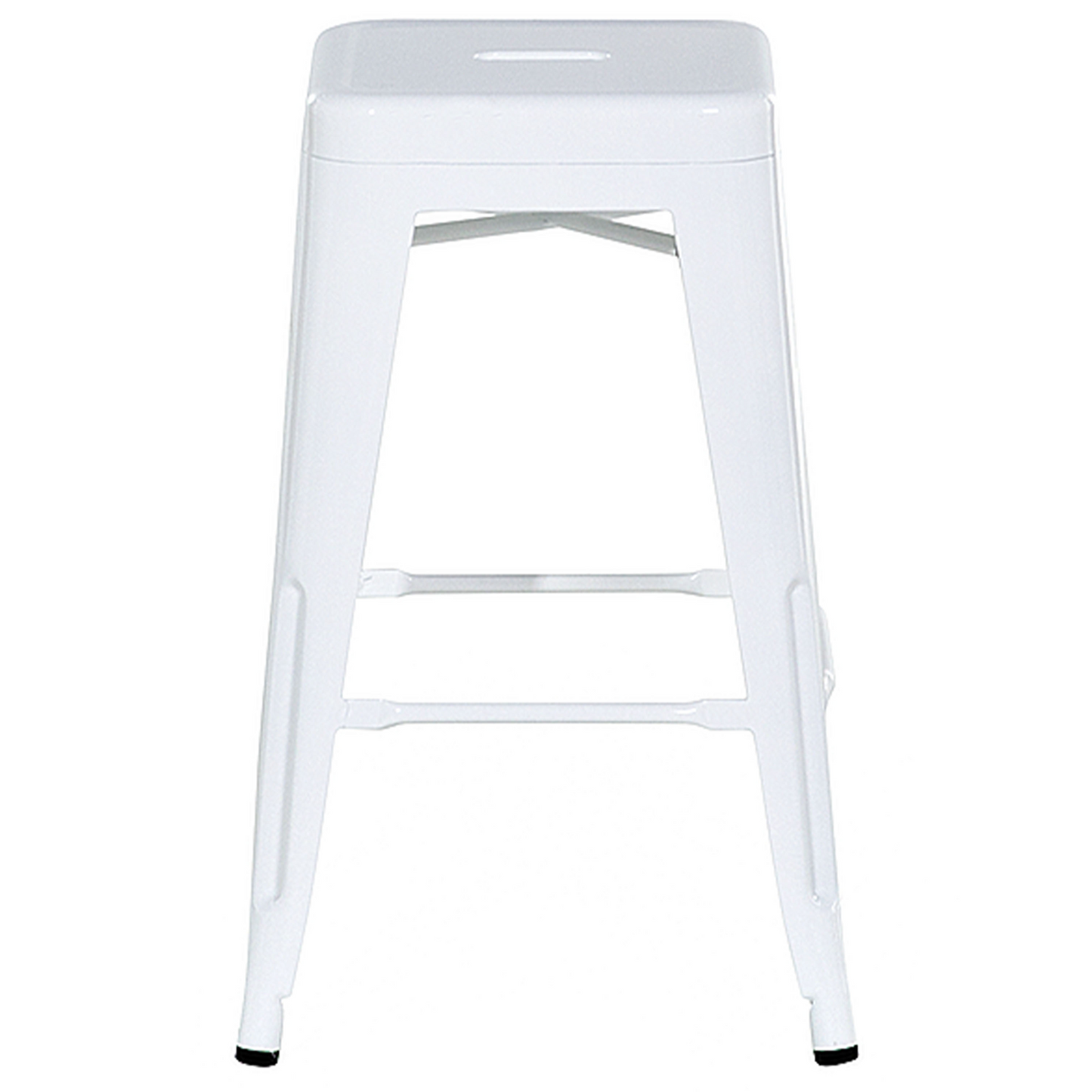 White 60cm Stackable Bar Stools Set Of 2 Industrial